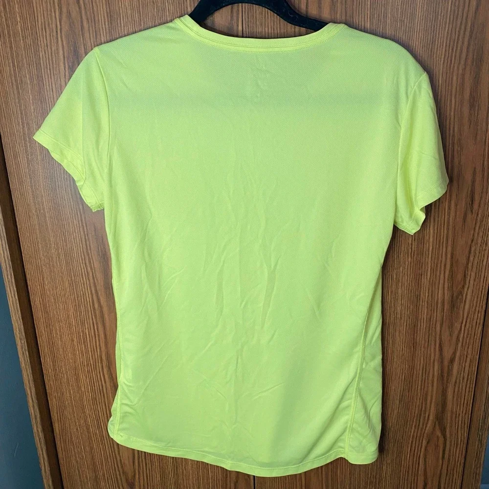 Nike Running Dri-FIT Shirt Womens Medium Neon Yellow Short Sleeve‎ Tee